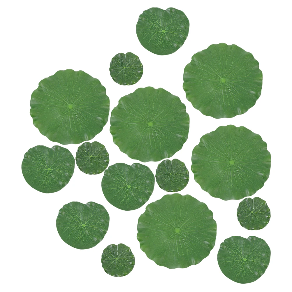 

15pcs Artificial Lily Pads for Aquarium Pond Decor Realistic Floating Plants Fade Resistant Safe Fish Home Decor Simulated Lotus