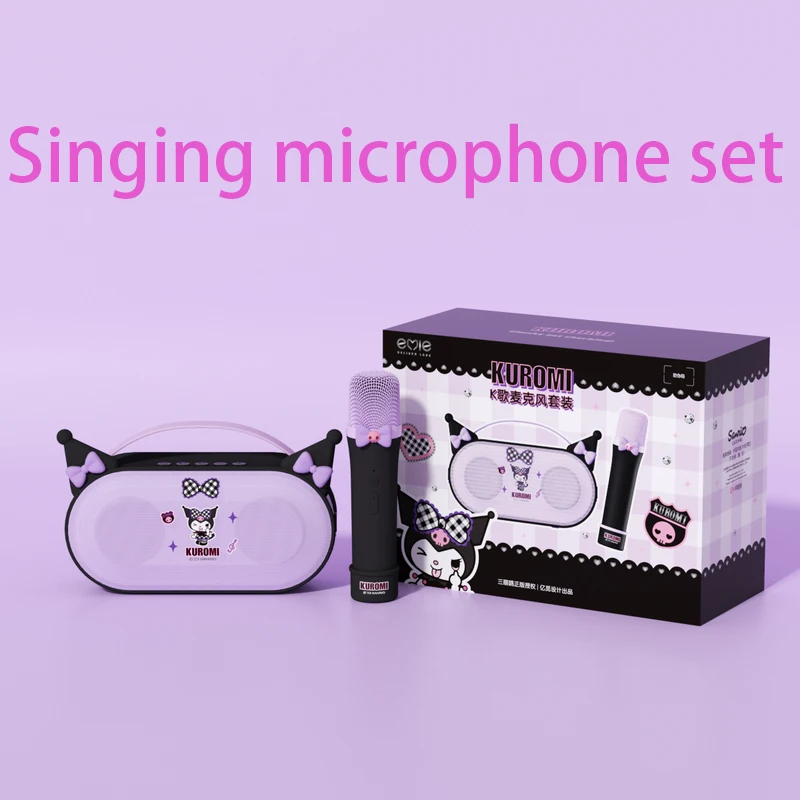 

Cute Cartoon Kawaii Sanrioed Kuromi A Karaoke Speaker with One Microphone and One Speaker To Give As A Birthday Gift