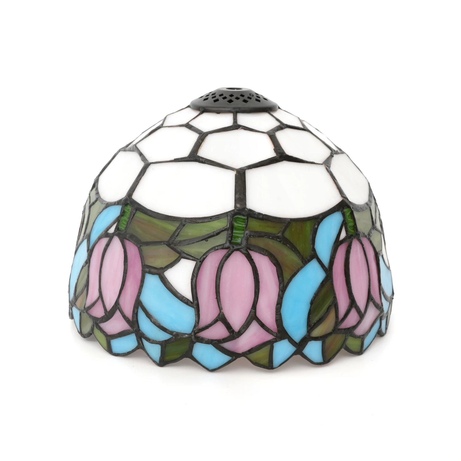 Pink Tulip Stained Glass Lampshade for Table Lamp Pendant light Ceiling Lighting Tiffany Lamp Shade Bedside Bedroom Deco