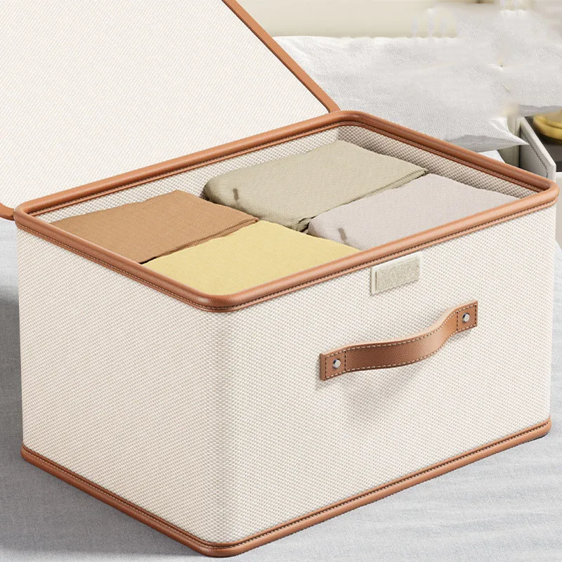 1pc Oxford Cloth Large Flap with Lid Integrated Storage Box Cloth Storage Box Cloth Household Bedroom Basket