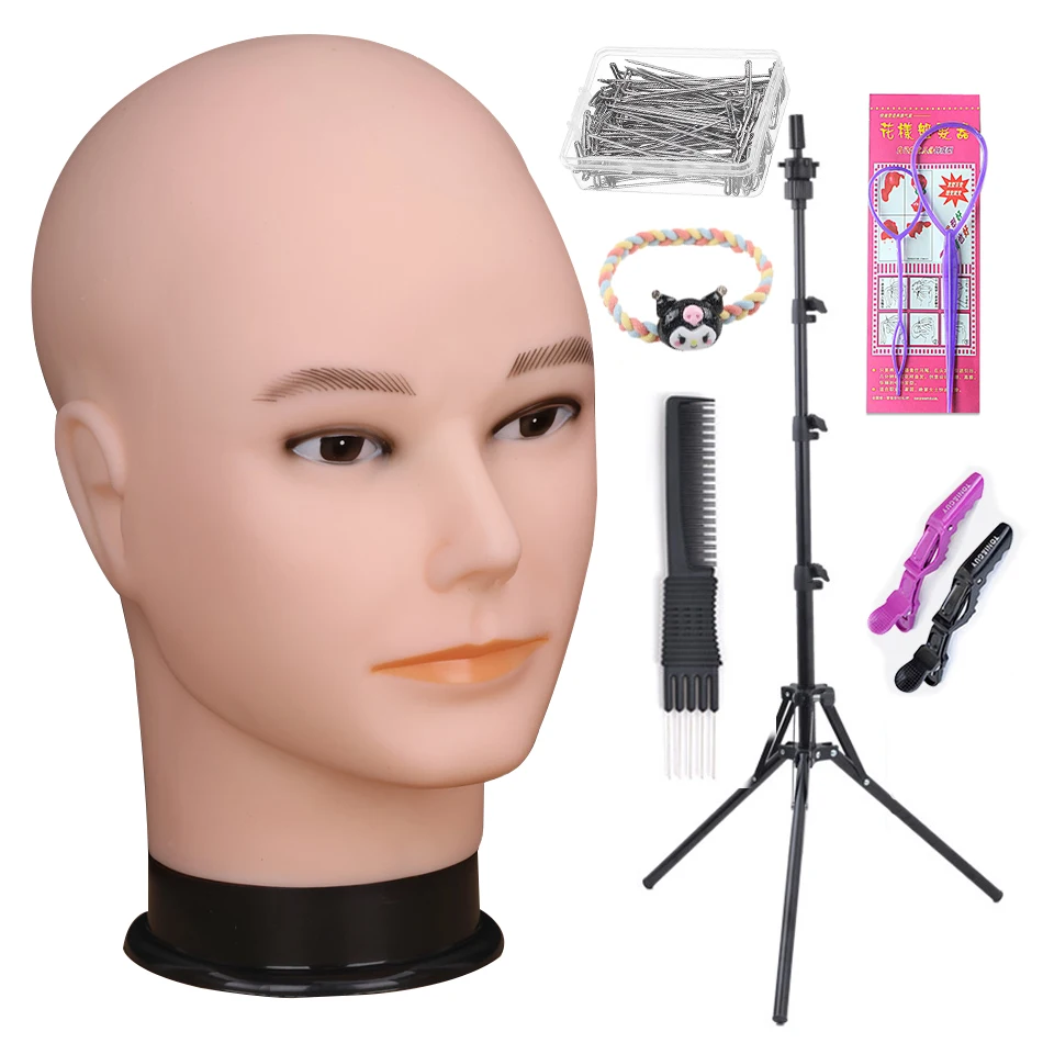 Mannequin Head With T-pin Wig Cap Tripod For Women Making Wig Hat Glasses Mask Display Cosmetology Manikin Head Makeup Practice