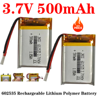602535 3.7V 500mAh Rechargeable Lithium Ion Polymer Battery for DVD MP4 GPS Bluetooth Speaker Camera Watch