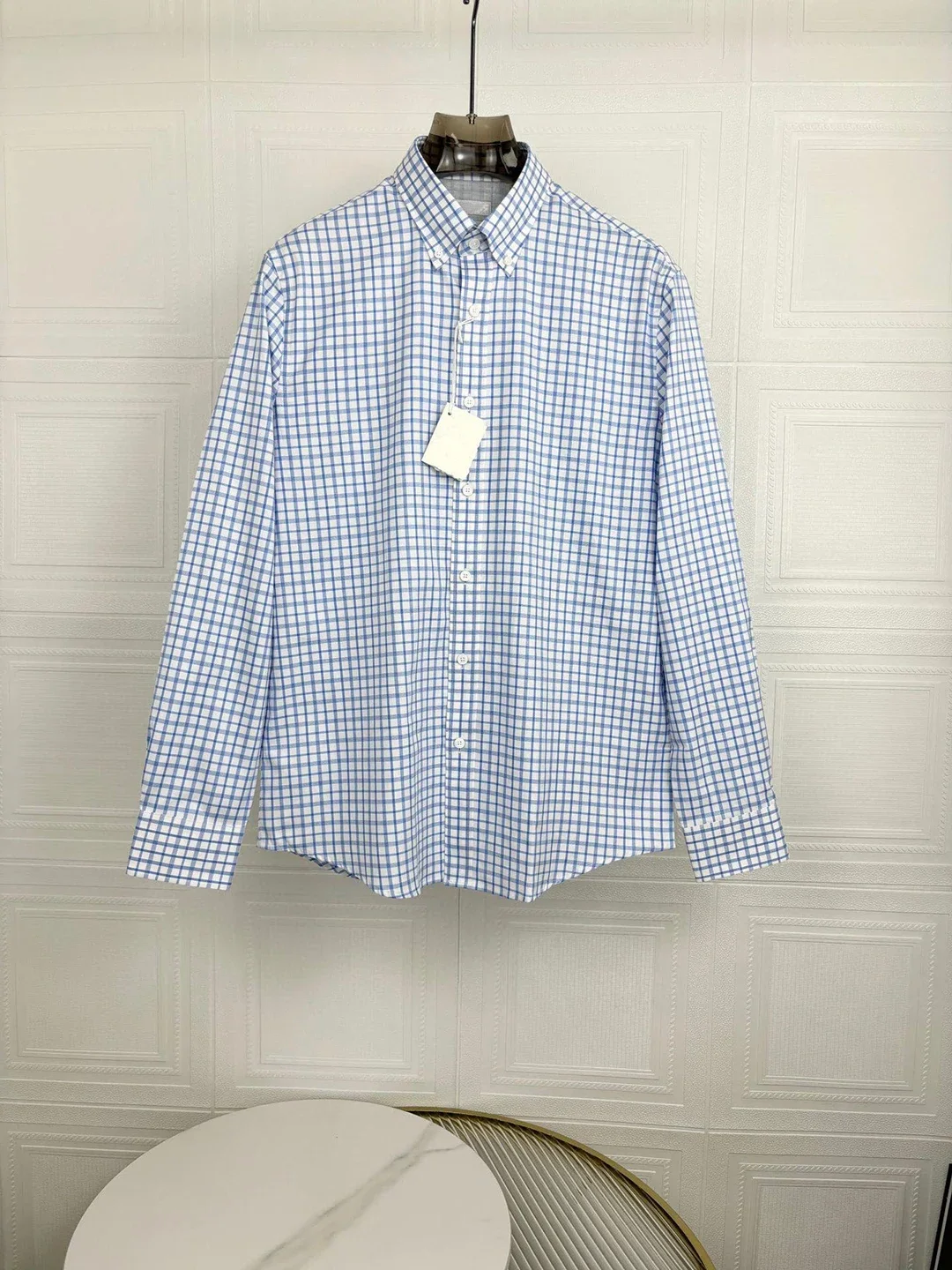 BLLIYOSS Lattice Shirt Men New Solid Color Business Casual High-quality Short sleeved shirt Old Money Simplicity Advanced fabric