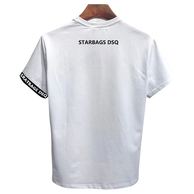 t-shirt men\'s 100 starbags dsq dt948 summer cotton round neck short sleeve half sleeve large size top  fashion student loose