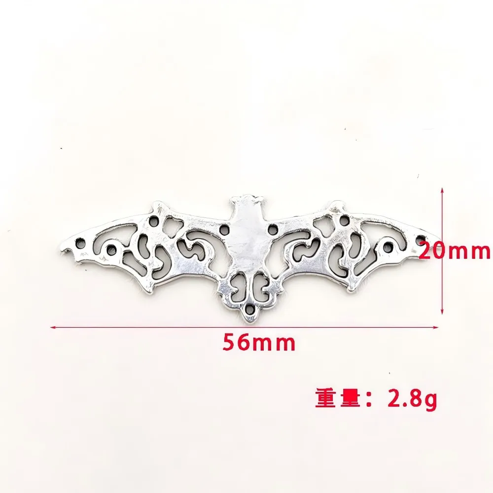 10PCS  56mm Alloy Jewelry Accessories Halloween Pendant Bat Wing Charm