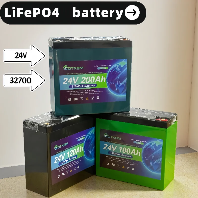 بطارية ليثيوم فوسفات الحديد 32700 24 فولت 200 أمبير جديدة مدمجة 100 أمبير BMS، لبطارية LiFePo4 الشمسية البحرية الخارجية الشبكة. #2