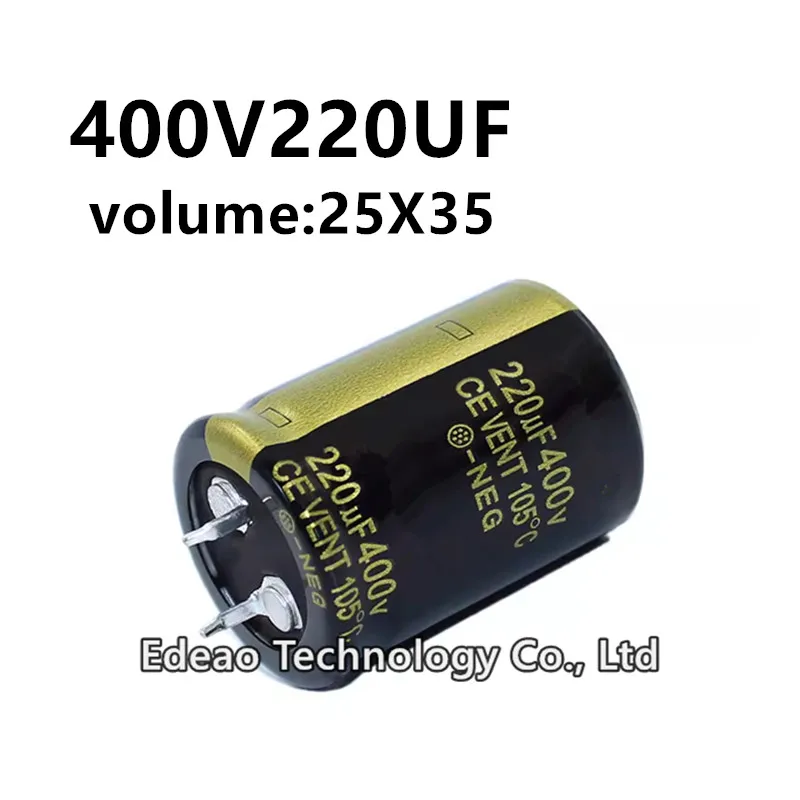 2Pcs/lot 400V 220UF 400V220UF 220UF400V volume: 25X35 mm audio power amplifier inverter aluminum electrolytic capacitor