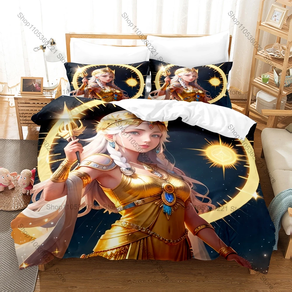 

Personality Goddess Athena Pattern Bed Set New Comfortable Quilt Cover Pillowcase Home Textile Bedroom Decor