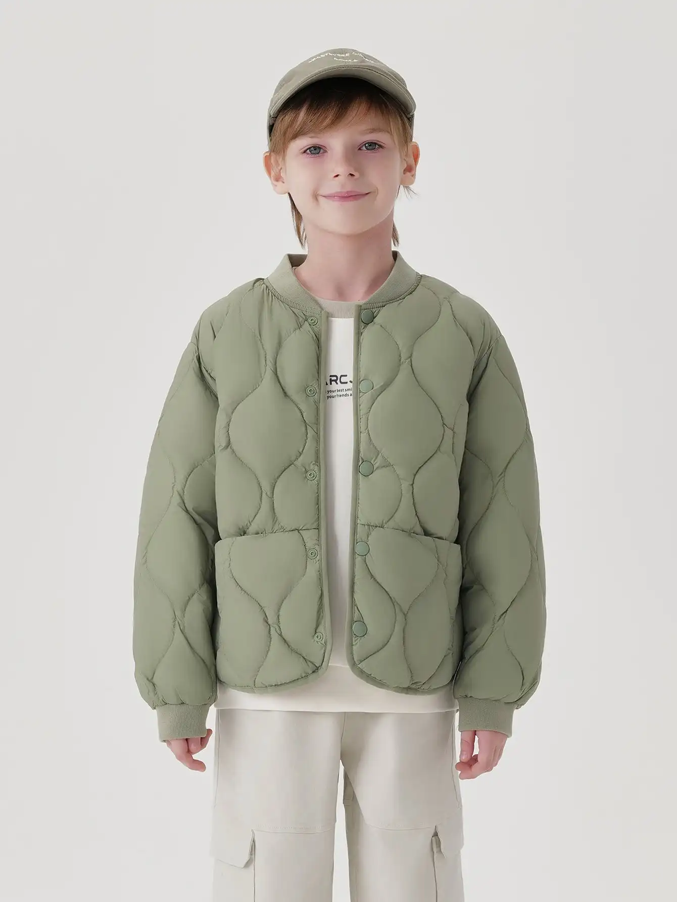 

MARC & JANIE Boys Girls Outdoor Baseball Collar Quilted Down Jacket 240918