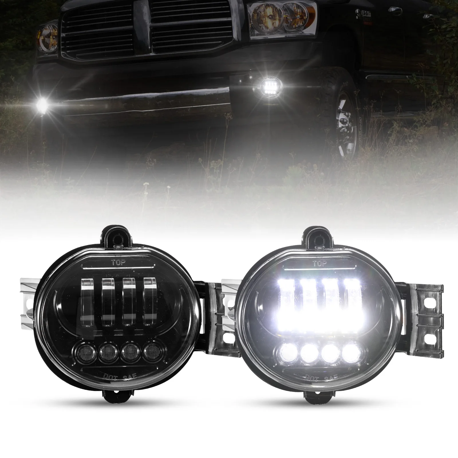 Daytime Running Lights Clear Lens Led Fog Light For Dodge Ram 1500 2500 3500 2003-2008