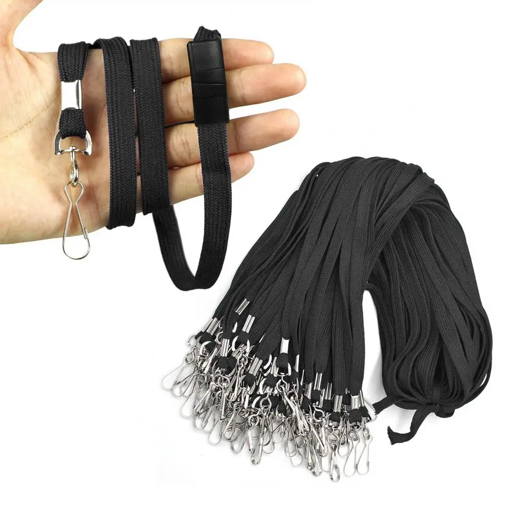 

Key Lanyards Bulk Pack of 100 Cotton Flat Lanyards with Clips for Id Name Badge Holder Neck Straps for Office School