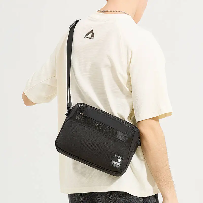 New Trendy Casual Men's Lightweight Single Shoulder Small Square Simple Crossbody Bag Lightweight Male Crossbody Travel Bags
