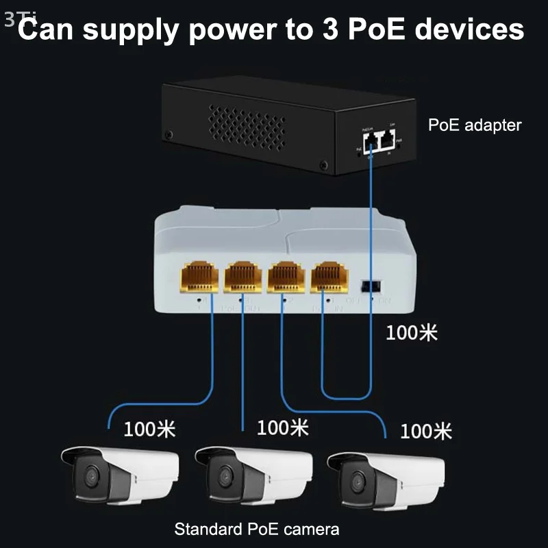 قم بتوصيل وتشغيل مفتاح مكرر شبكة جيجابت مع 4 منافذ، وموسع POE 100/1000M، مثالي لمفتاح PoE، وكاميرا NVR IP، وAP