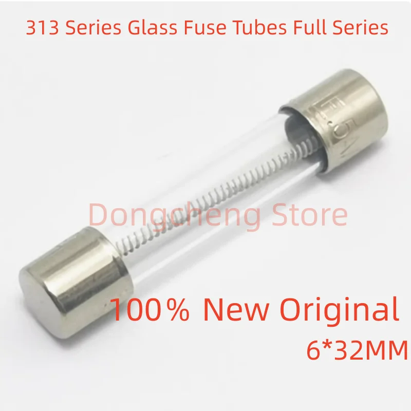 Slow Blow Glass Fuses Insurance Tube 6*32 313 FUSE 6x32mm T1A T2A T3A T6.3A T8A T10A T15A T20A 250V 0313 6*32MM
