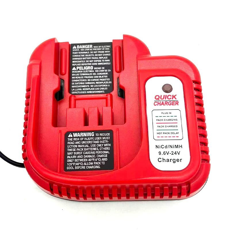 Compatible for Black&Decker Multi-Volt 9.6V–24V NiCd/NiMH Power Tools BDFC240 Battery Charger Replacement with US/EU/UK/AU Plugs