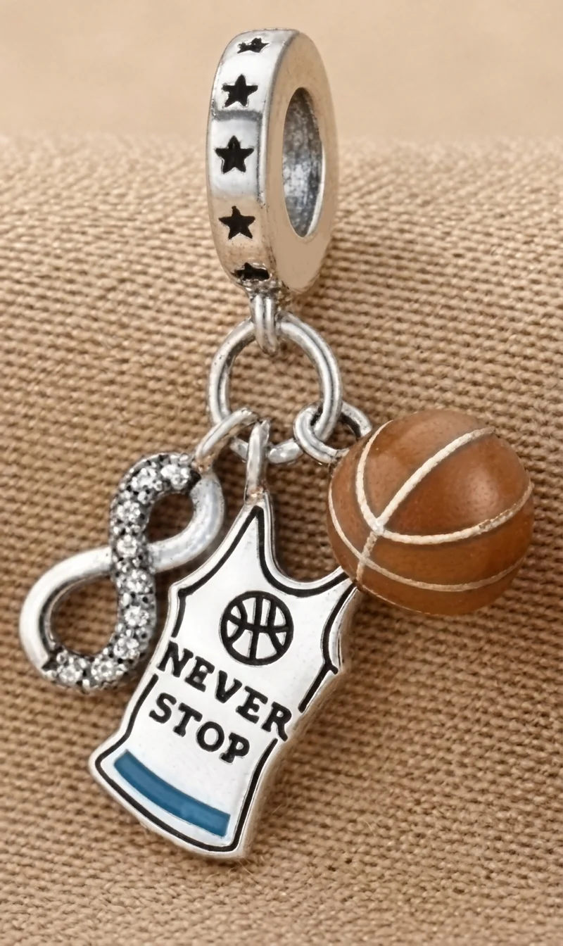 Cartoon Fruit Dessert Sport Travel Holiday Dangle Big Hole Charms Pendant Fit Snake Chain Bracelet Necklace DIY Jewelry Gift view 3