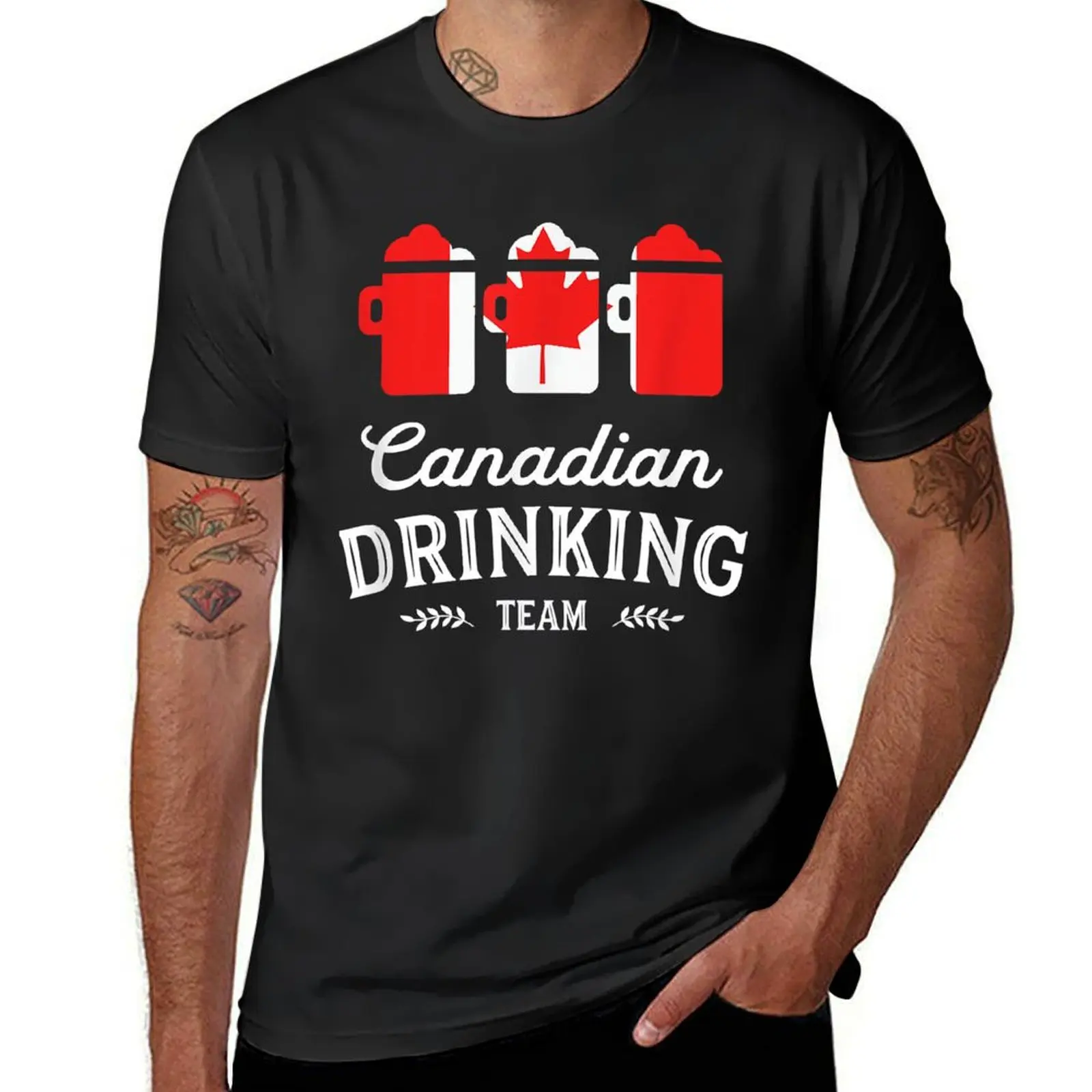 

Beer Canada Drinking Team Casual T-Shirt vintage animal prinfor boys plus sizes mens graphic t-shirts hip hop