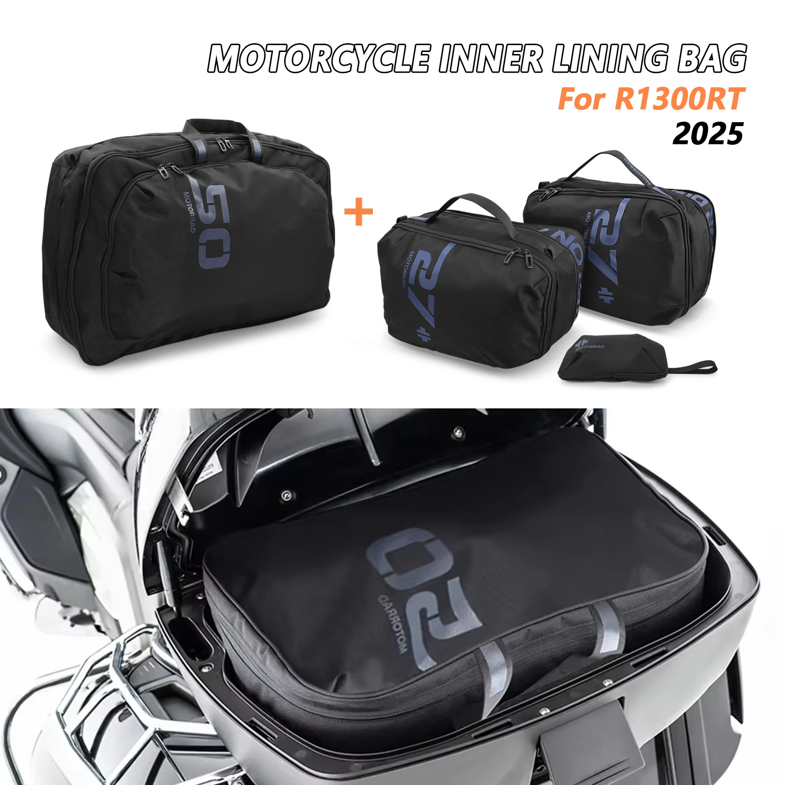 

Для BMW R1300RT R 1300RT R1300 RT 2025 НОВЫЕ аксессуары для мотоциклов Боковые сумки для багажа Черный верхний чехол следующая внутренняя сумка R 1300 RT