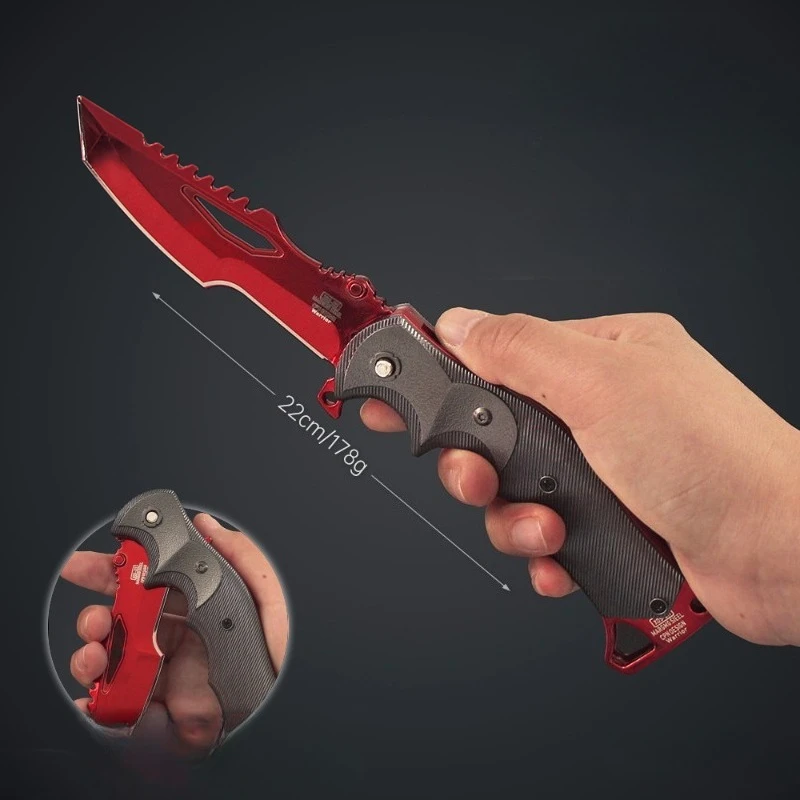 Périphériques de dérivation d'arène 22cm/8,66 pouces, cerf-volant rouge, modèle de couteau de terrain, jouet en alliage, décoration, jeu, accessoires physiques, Collection d'ornements