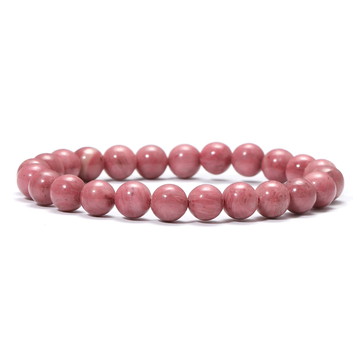 8 mm natürliches Rhodochrosit-Steinperlen-Armband für Liebe, emotionales Gleichgewicht, heilender Kristall, Energie, Schmuck, Edelstein-Geschenk