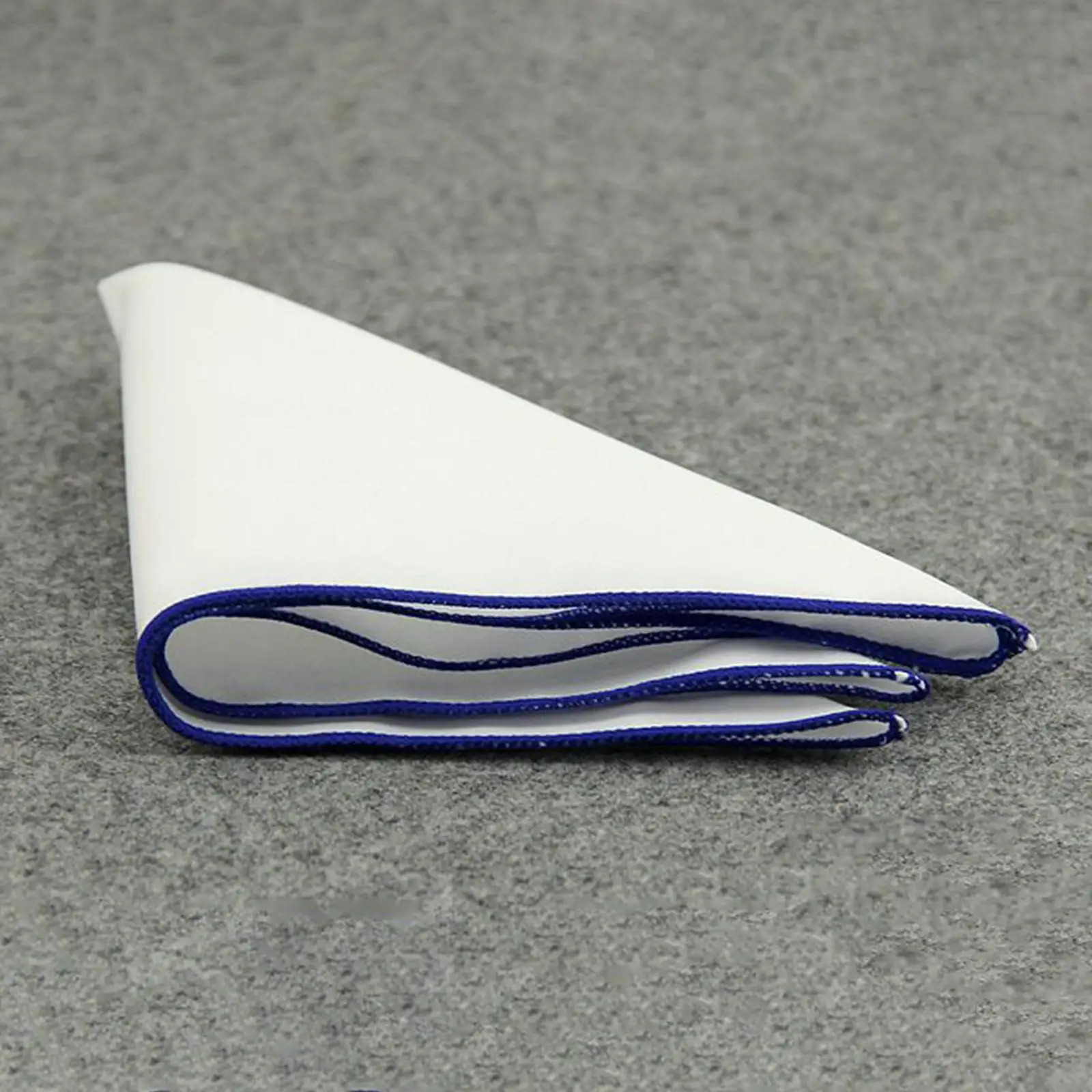 White Cotton Pocket Handkerchief for Men Classic Vintage Colorful Rim Solid Hanky Square Cloth Business Suit Wedding Party