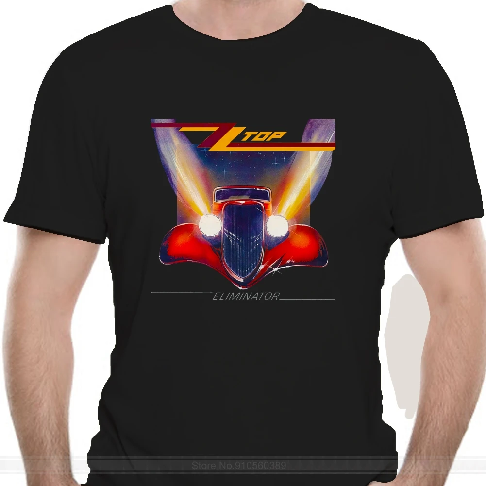 American Classics Men's ZZ Top Eliminator Tops Tee T Shirt Black Classic Rock Band Tee T-Shirt Popular