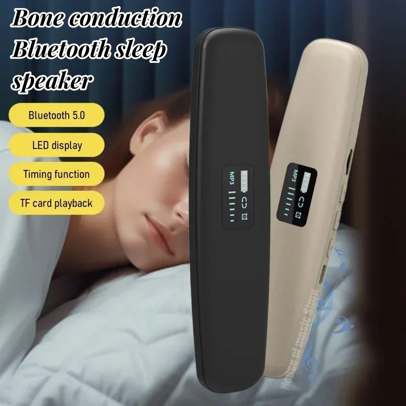 Sem fio portátil Bluetooth Music Box, Suporte TF Card, Reprodução Alto-falantes, Stereo Bass Under Pillow, Melhorar o sono, Bone Conduction