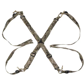 戦術的なサスペンダーベルト,ショルダーストラップ付きの頑丈な伸縮性ストラップ,Xタイプ,ロープロファイル,軍事狩猟アクセサリー