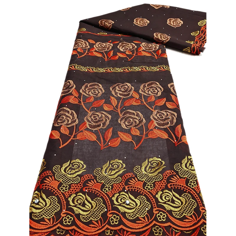 

Африканская хлопковая кружевная ткань с вышивкой стразами, 2024, высокое качество, нигерийский швейцарский тюль, сшитая ткань для вечернего платья