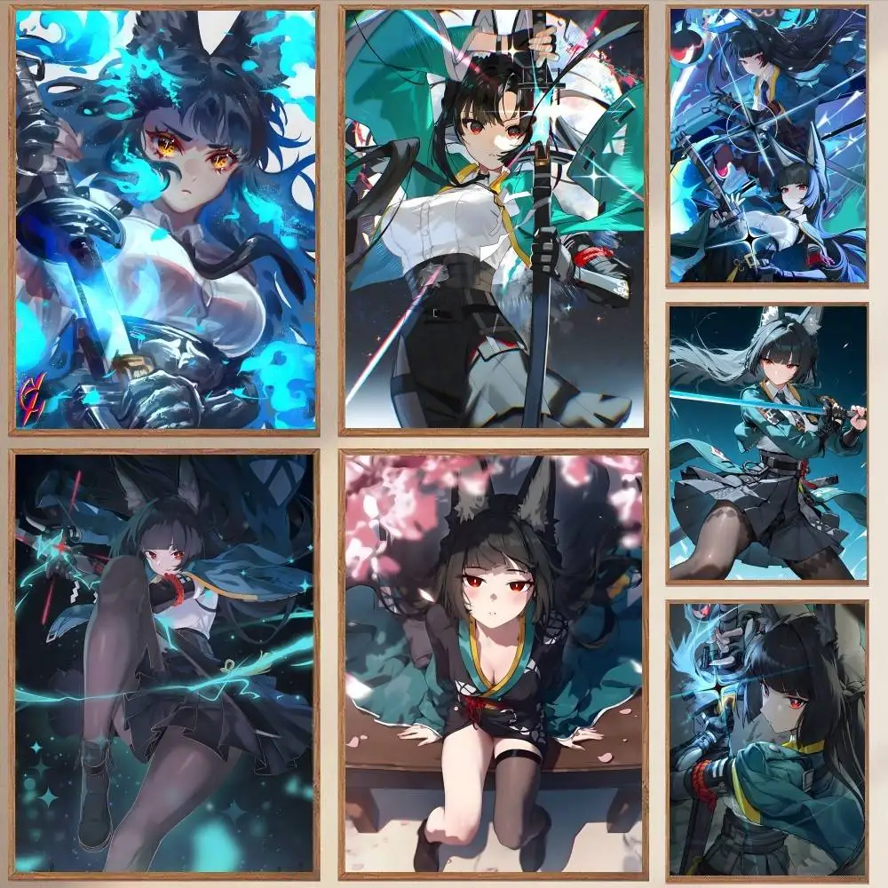 Zenless Zone Zero Hoshimi Miyabi Game  Poster Self-adhesive Art Waterproof Paper Sticker Coffee House Bar Room Wall Decor