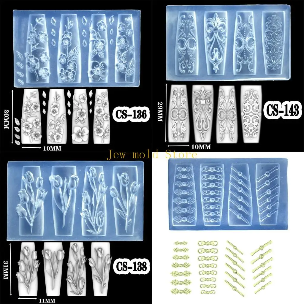 

C71B Carving Flower Art Mold Silicone Template for DIY Floral Resin Designs