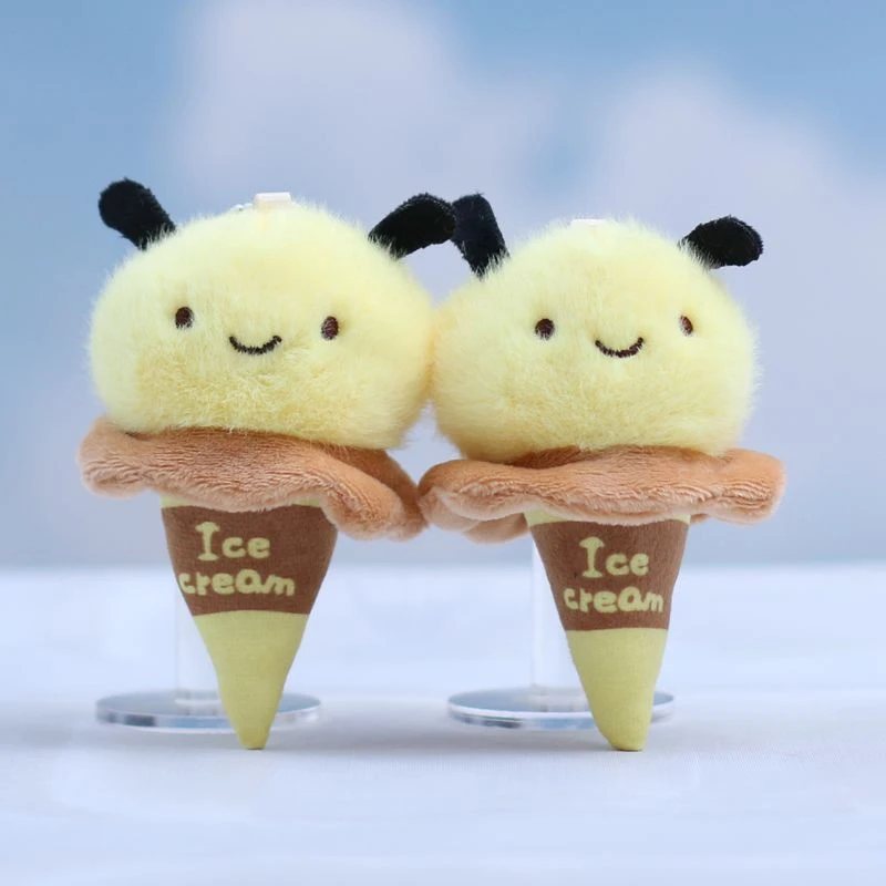 Abelha boneca pingente chaveiro elegante mochila bolsa boneca pingente de pelúcia presente da menina pingente interior do carro bonito inseto chaveiro