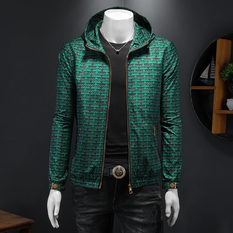 

Retro e Print Hooded Jaet Outdoor Casual Spor Autumn Winter New Sle Polyester Nylon Cosite Fiber Ma...