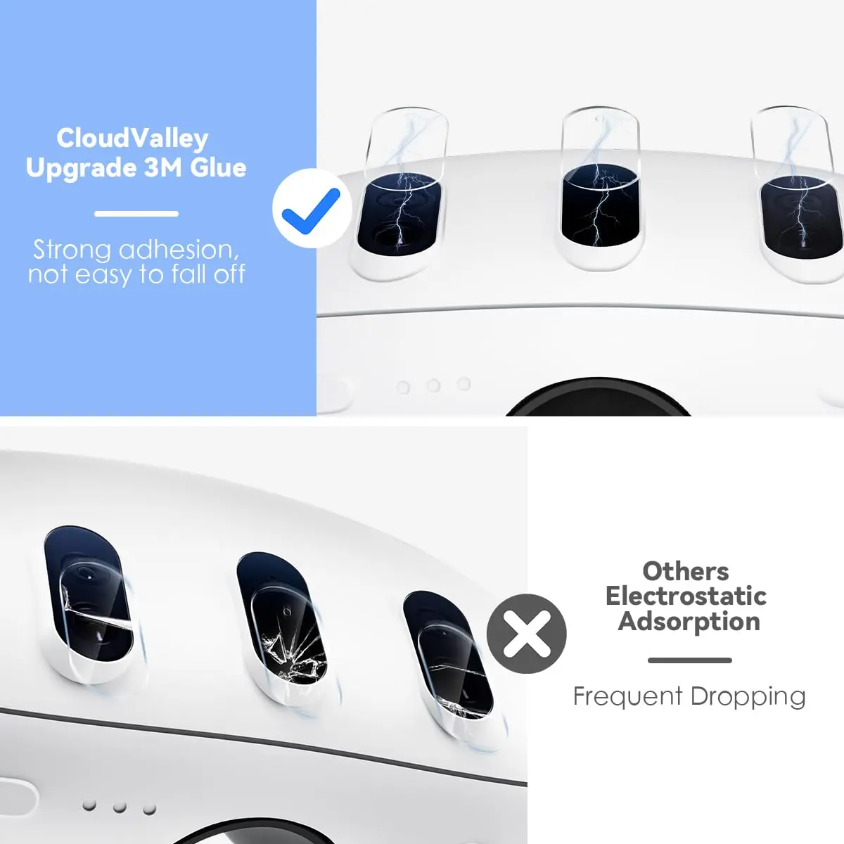 Tempered Glass for Quest 3 Camera Lens Protector Ultra-thin HD Len for Oculus Meta Quest 3 Anti-Scratch Camera Protective Cover