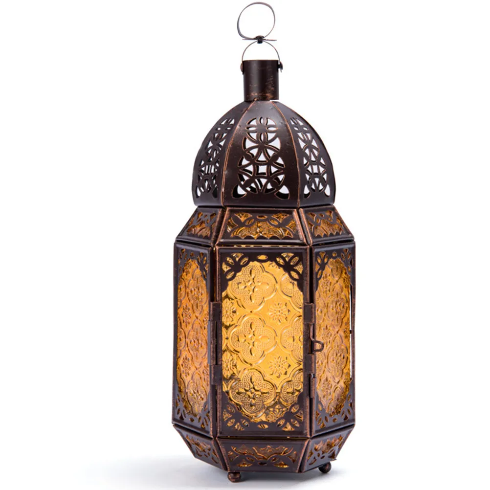 Retro Hanging Light Iron Moroccan Chandelier Hollow Design Decorative Ceiling Lamp for Bedroom Dining Room Shop