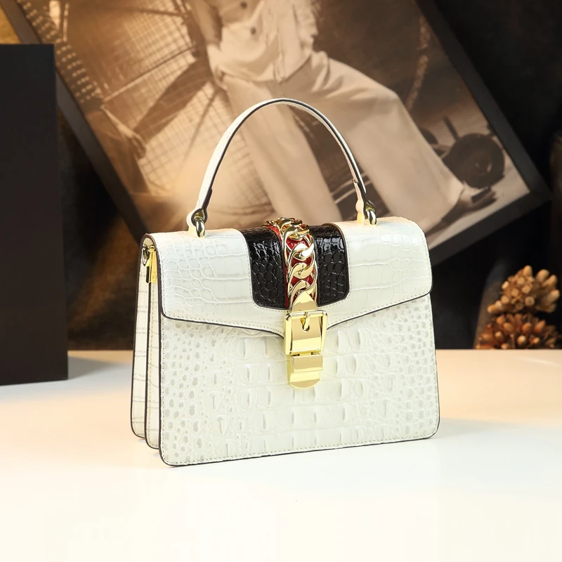 Crocodile pattern women's bag 2024 new fashionable and high-end handbag for middle-aged women