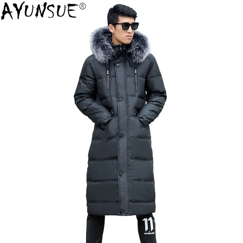 AYUNSUE Down Jacket Men\'s Clothing Winter Coat Men Thick Parkas Big Fox Fur Collar Clothes 5XL 8XL Plus Size Jackets Ropa LXR596