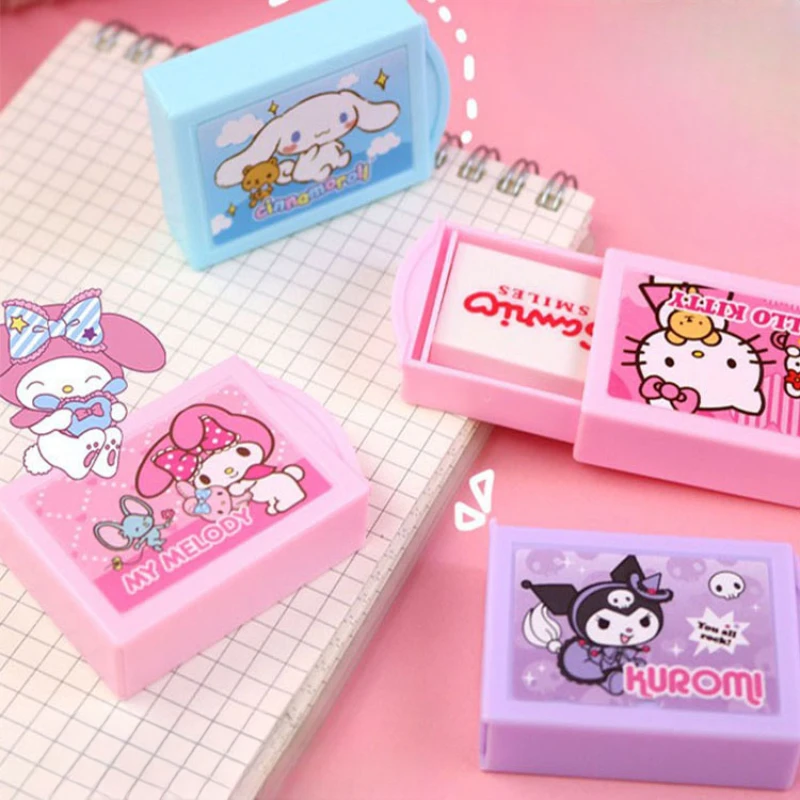 Creative Stationery Sanrio Magic Box Eraser Cinnamon Roll Cute Cartoon Desk Accessories Kawaii Press Eraser Japanese Sanrio