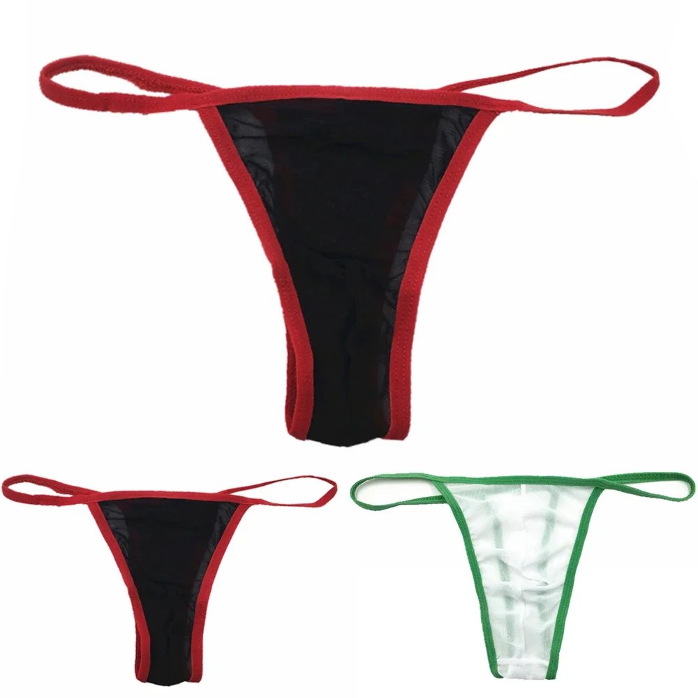 Ropa interior Sexy para hombre, tangas transparentes de malla con espalda descubierta y cintura baja, suspensorio de natación, tangas sexys sólidas