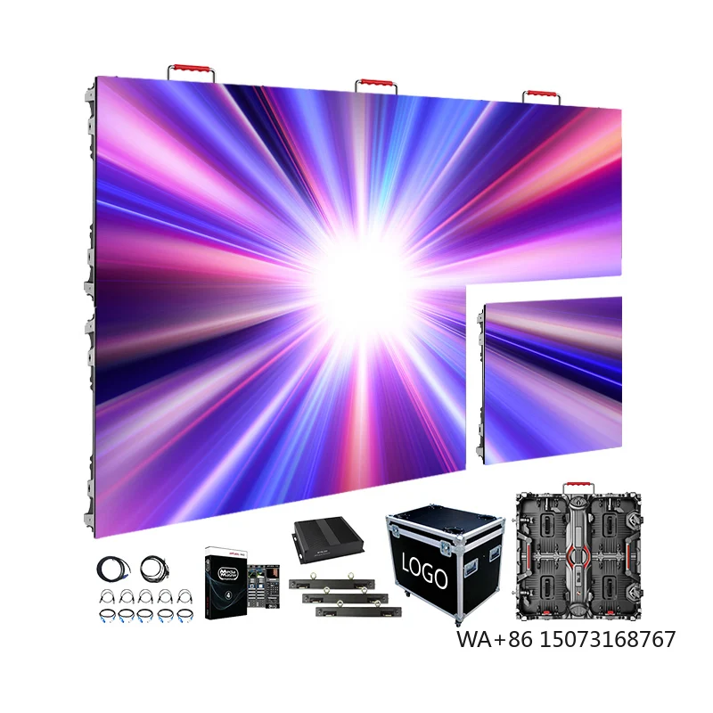 

Turnkey LED Video Wall Complete System Backstage HD P3.91 LED Rental Screen 500x500mm P2.6 P2.976 Indoor Display Panel