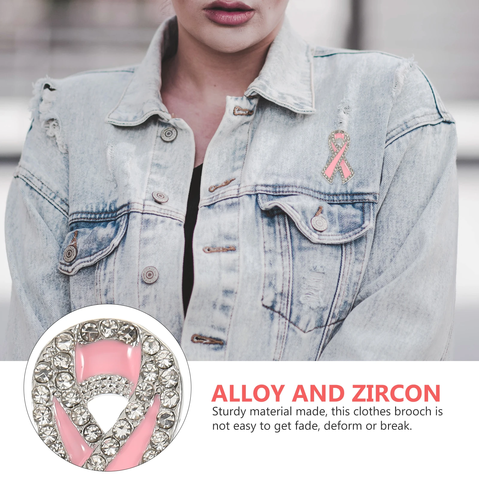 

12pcs Breast Cancer Awareness Brooches Sturdy Metal Lapel Pins For Clothes Hats Bags Suits Shawls Coats Women Brooch Pin Gift