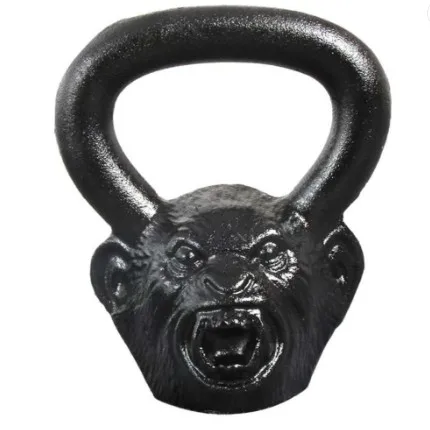 حار بيع معدات الصالة الرياضية القرد رئيس Kettlebell اللياقة البدنية ممارسة الأسود الحديد الزهر Kettlebell مجموعة #3