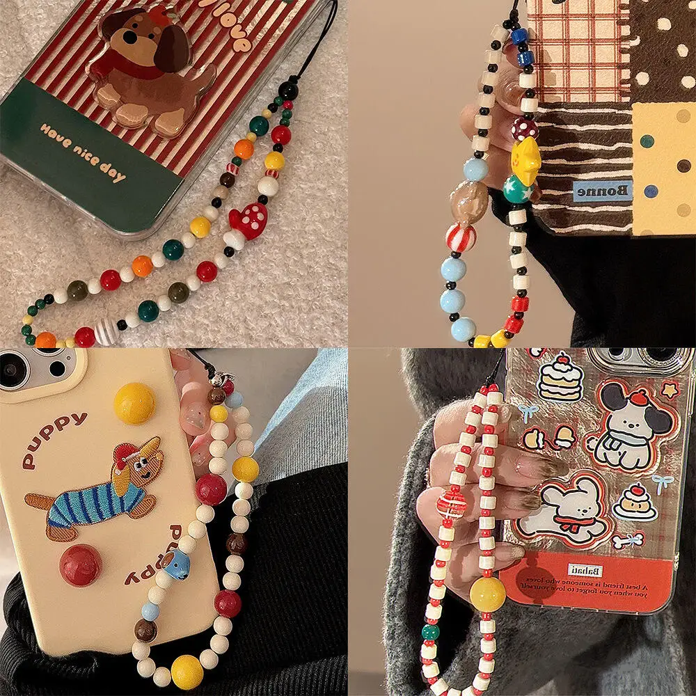 Cute Dog Bear Cheese Pendant Mobile Phone Chain Charms For Keychain Phone Case Accessories Hanging Rope Phone Lanyard Jewelry