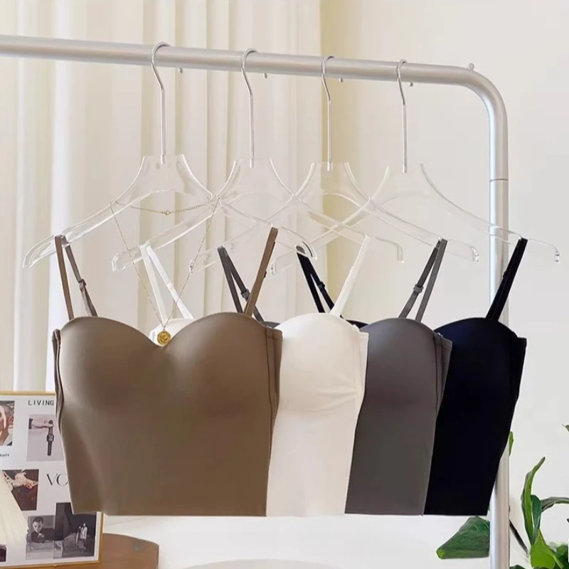 2026 Summer Solid Versatile Thin Vest Ice Silk Seamless Crop Top Women Camisole Wireless With Chest Pad Sports Bralette Tank Top