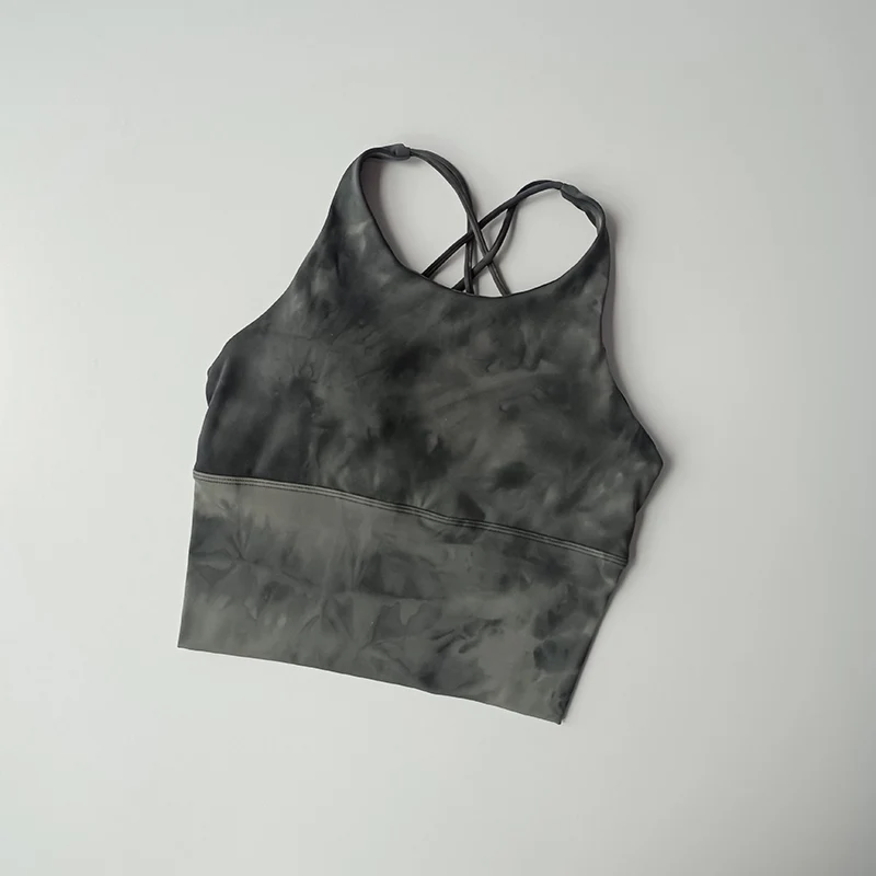 Tie-dye Sports Underwear for Women Shock-proof Shock-absorbing Running Beauty Back Vest Gathering Bra Bra Fitness Suit Yoga Suit