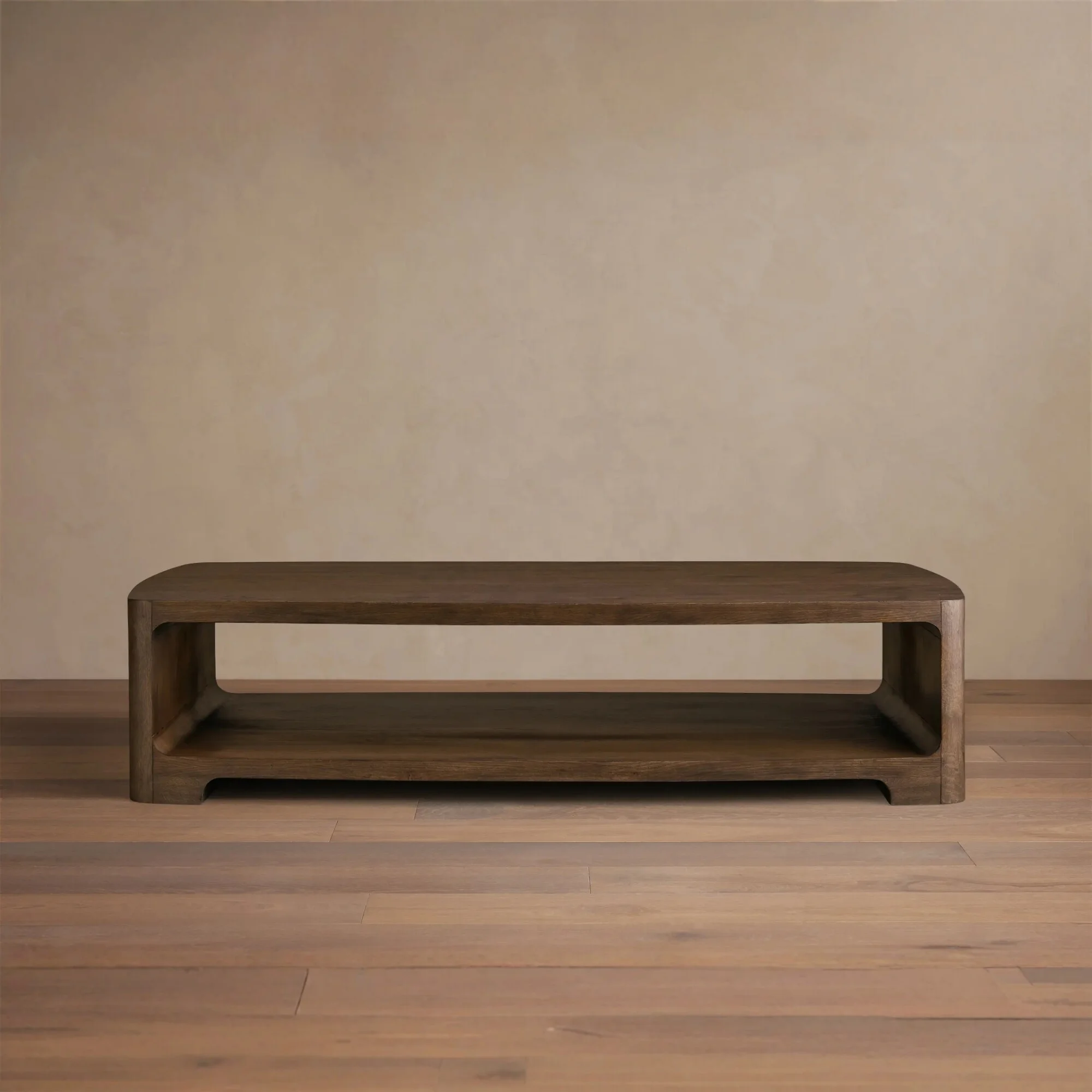 Sovereign American Vintage Rectangular Coffee Table 2-Tier Open Storage Oak Center Table, LuxuryStyle WeatheredTimbercocktailset