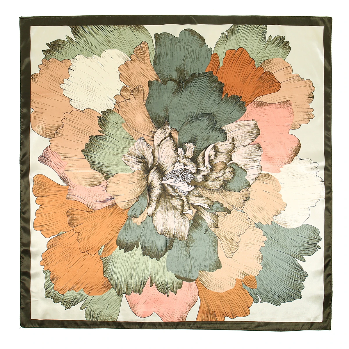 90*90 ซม.ซาตินผ้าไหมผ้าพันคอผู้หญิงแฟชั่น Kerchief คอ/ผมผ้าพันคอผ้าพันคอผ้าเช็ดหน้าดอกไม้พิมพ์ Headscarf