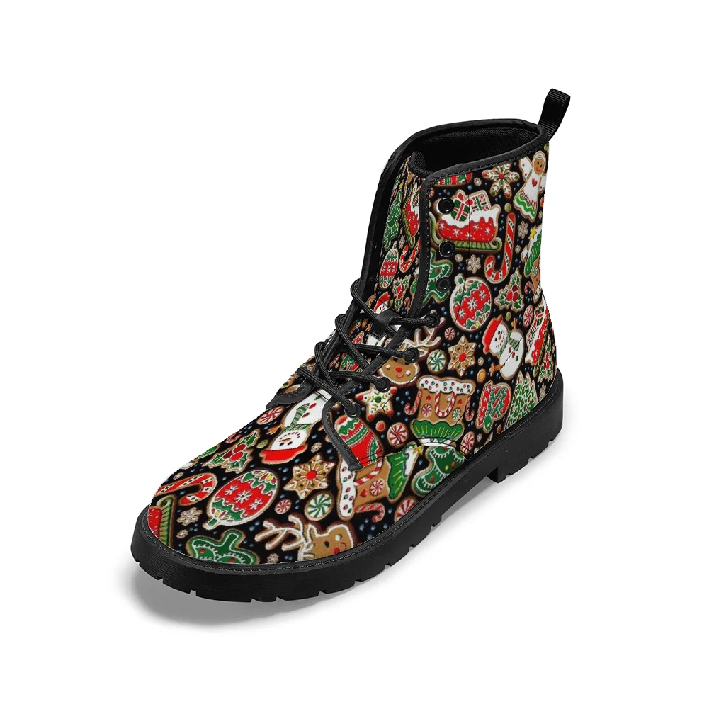 

Christmas elements cartoon style mid-calf boots winter boots for men and women