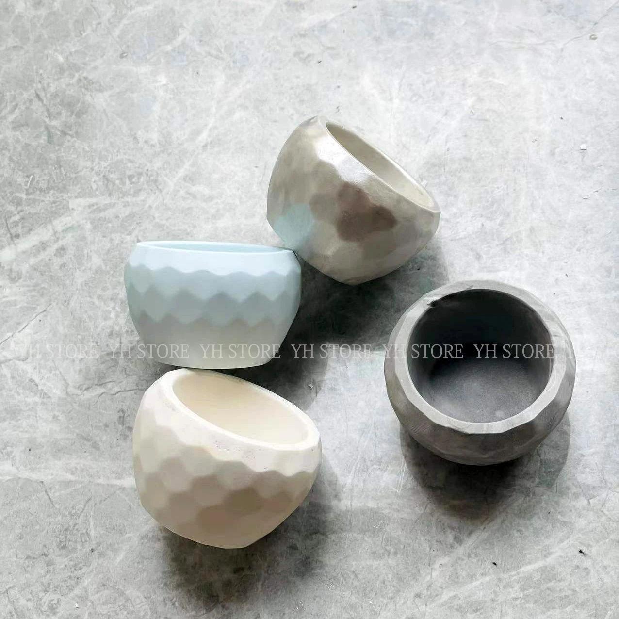 Mini świecznik formy DIY gipsowy świecznik na podgrzewacze Mini rośliny doniczka narzędzia do odlewania żywica epoksydowa mała miska do przechowywania formy silikonowe — zdjęcie 7