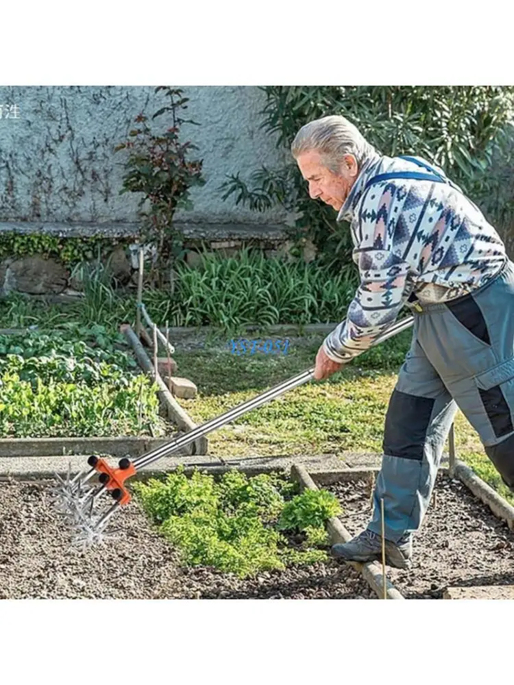 

E15A Wheel Rotary Edger Lawn Tool, Sidewalk Manual Lawn Edger Adjustable Handle For Urban Gardeners Limited Storage
